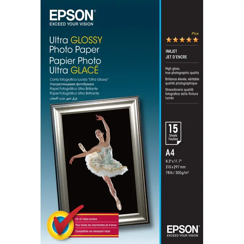 Epson Ultra Glossy Photo Paper - A4 15 Fogli
