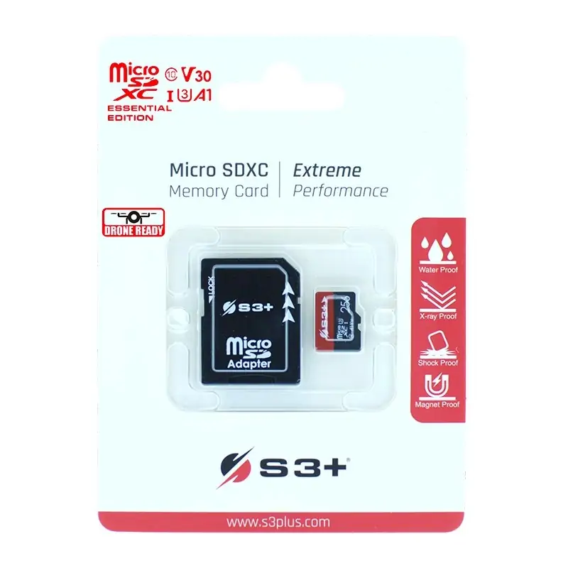 S3+ S3SDC10V30E 256 GB MicroSDXC UHS-I Classe 10