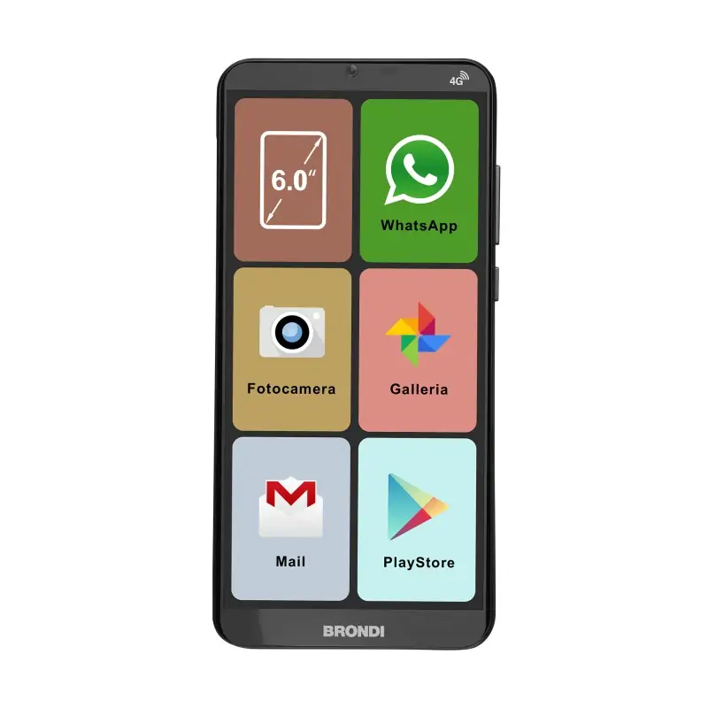 Brondi Amico Smartphone XL 15.2 cm (6") Doppia SIM Android 11 4G USB tipo-C 2 GB 16 2500 mAh Nero