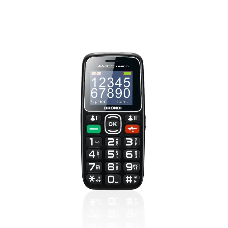 Brondi Amico Unico 4.57 cm (1.8") Nero Telefono di livello base