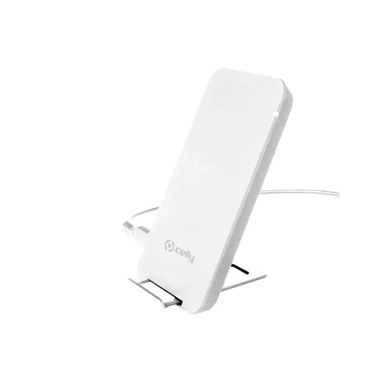 Celly WLFASTSTANDWH Caricabatterie per dispositivi mobili Smartphone Bianco USB Carica wireless Interno