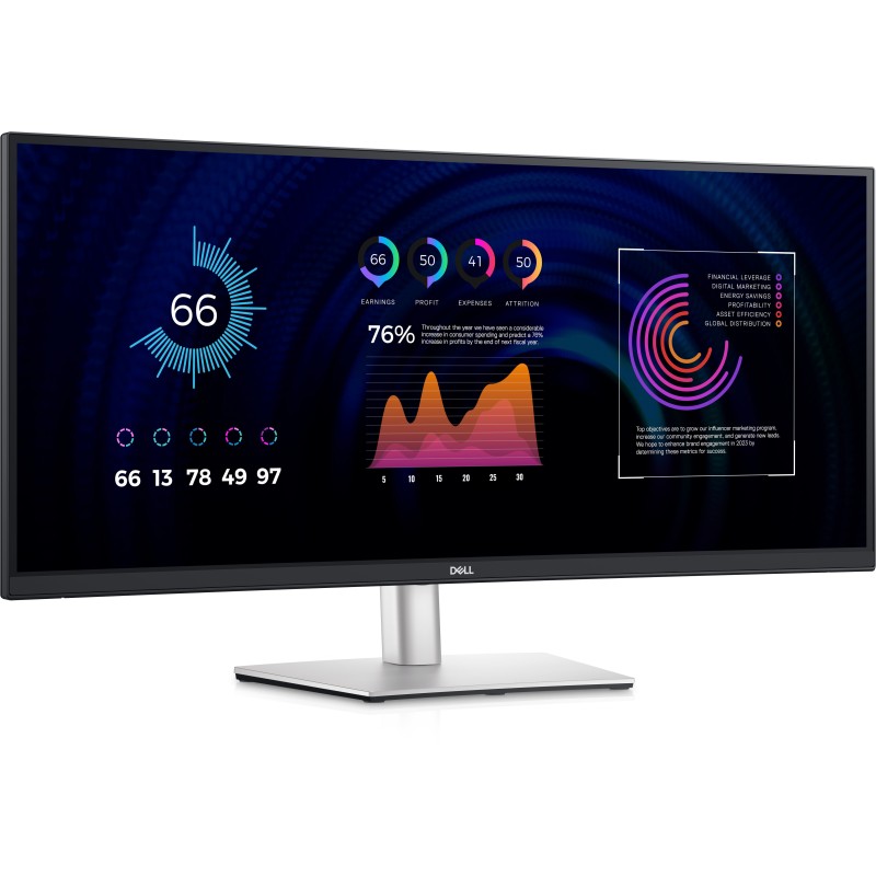 Image of DELL P Series P3424WE Monitor PC 86.7 cm (34.1") 3440 x 1440 Pixel 4K Ultra HD LCD Nero