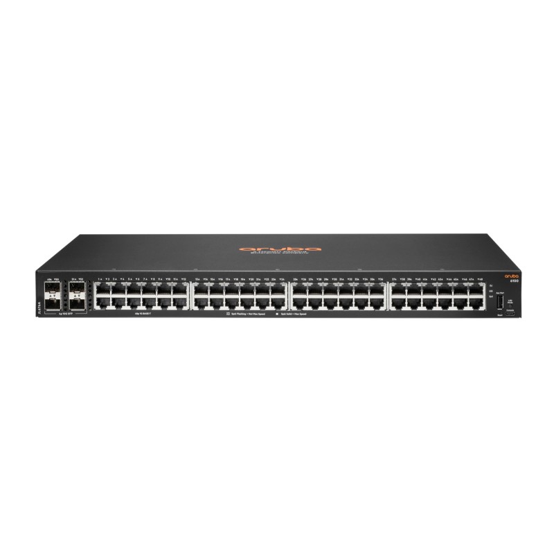 Aruba 6100 48G 4SFP+ Gestito L3 Gigabit Ethernet (10/100/1000) 1U Nero