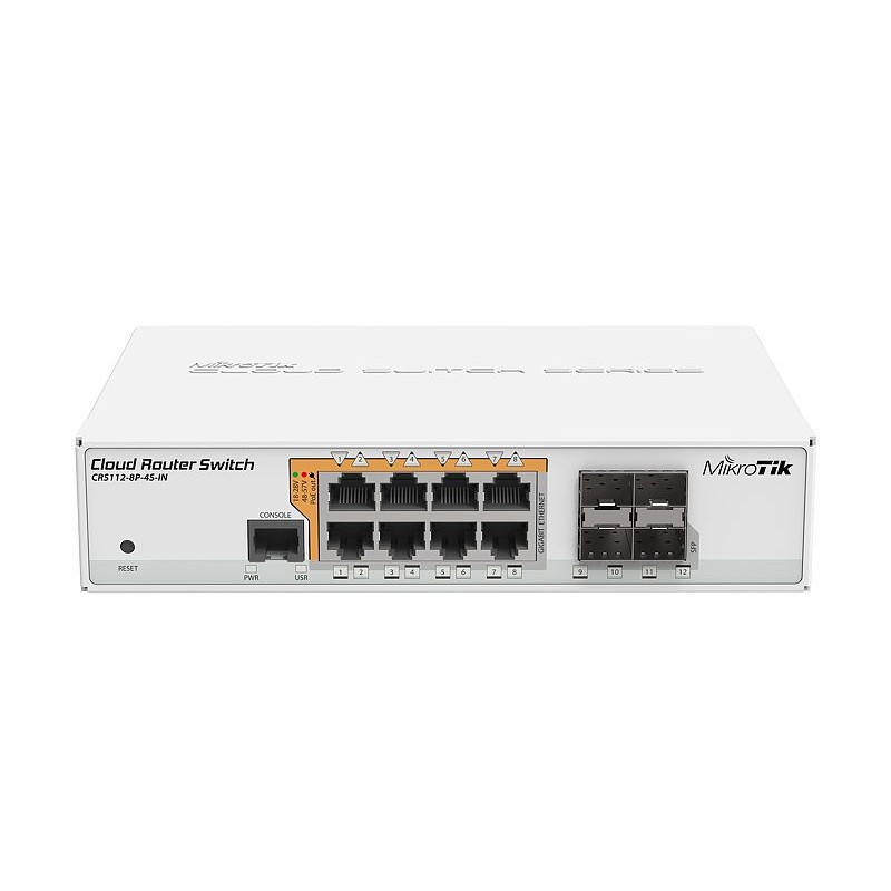 Image of Mikrotik CRS112-8P-4S-IN switch di rete Gigabit Ethernet (10/100/1000) Supporto Power over (PoE) Bianco