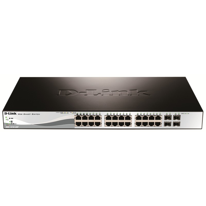 D-Link DGS-1210-28P switch di rete Gestito L2 Gigabit Ethernet (10/100/1000) Supporto Power over (PoE) 1U