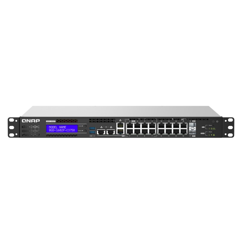 QNAP QGD-1602P Gestito L2 Gigabit Ethernet (10/100/1000) Supporto Power over (PoE) 1U Nero, Grigio