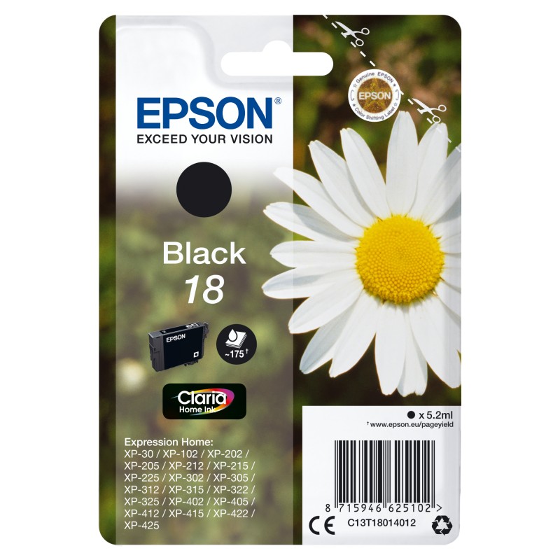 Image of Epson Daisy Cartuccia Margherita Nero 18Inchiostri Claria Home 18