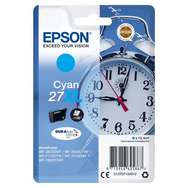 Image of Epson Alarm clock Cartuccia Sveglia Ciano Inchiostri DURABrite Ultra 27XL