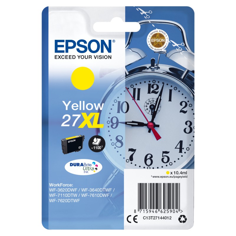 Image of Epson Alarm clock Cartuccia Sveglia Giallo Inchiostri DURABrite Ultra 27XL