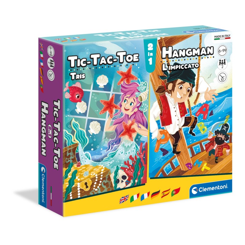 Image of Clementoni Tic-Tac-Toe + Hangman Gioco da tavolo Educativo