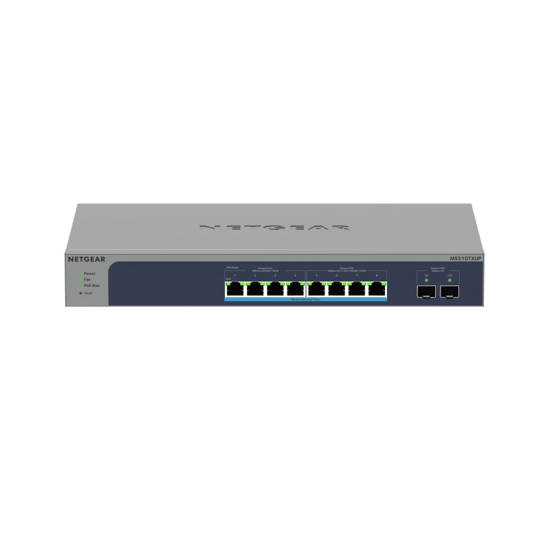 NETGEAR 8-Port Multi-Gigabit/10G Ethernet Ultra60 PoE++ Smart Switch with 2 SFP+ Ports (MS510TXUP) Gestito L2+ 10G
