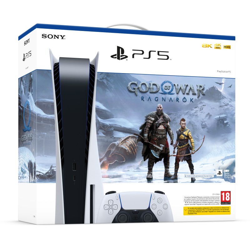 Sony Playstation 5 Standard + God Of War Ragnarök 825GB Wi-fi Nero Bianco