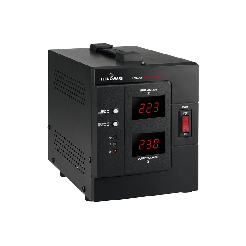Tecnoware Power Reg 3000VA regolatore di tensione 2 presa(e) AC 230 V Nero
