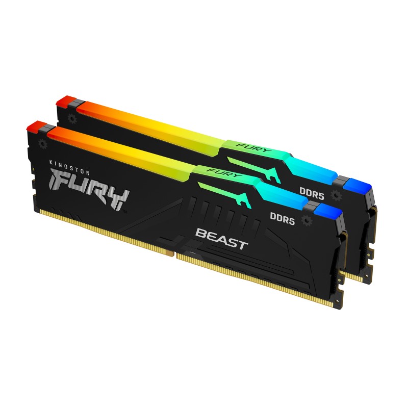 Kingston Technology FURY Beast 64 GB 6000 MT/s DDR5 CL40 DIMM (Kit da 2 moduli) RGB XMP