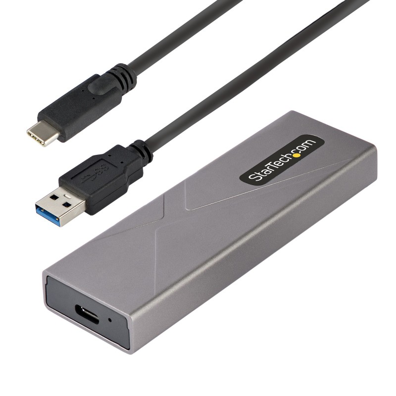StarTech.com Box SSD M2 NVME - Adattatore USB-C 10Gbps a M.2 NVMe/SATA Case Esterno (3.0/3.1) in Alluminio per PCIe/SATA Cavi