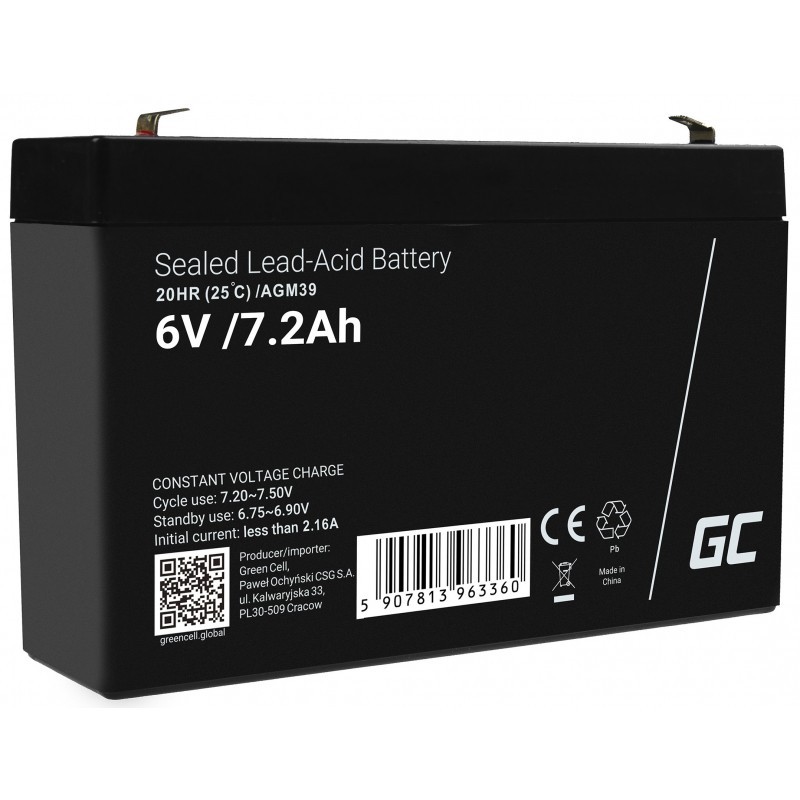 Image of Verde Cell AGM39 batteria ricaricabile industriale Acido piombo (VRLA) 7200 mAh 6 V