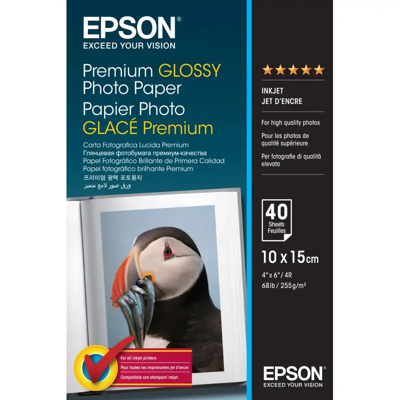 Epson Premium Glossy Photo Paper - 10x15cm 40 Fogli