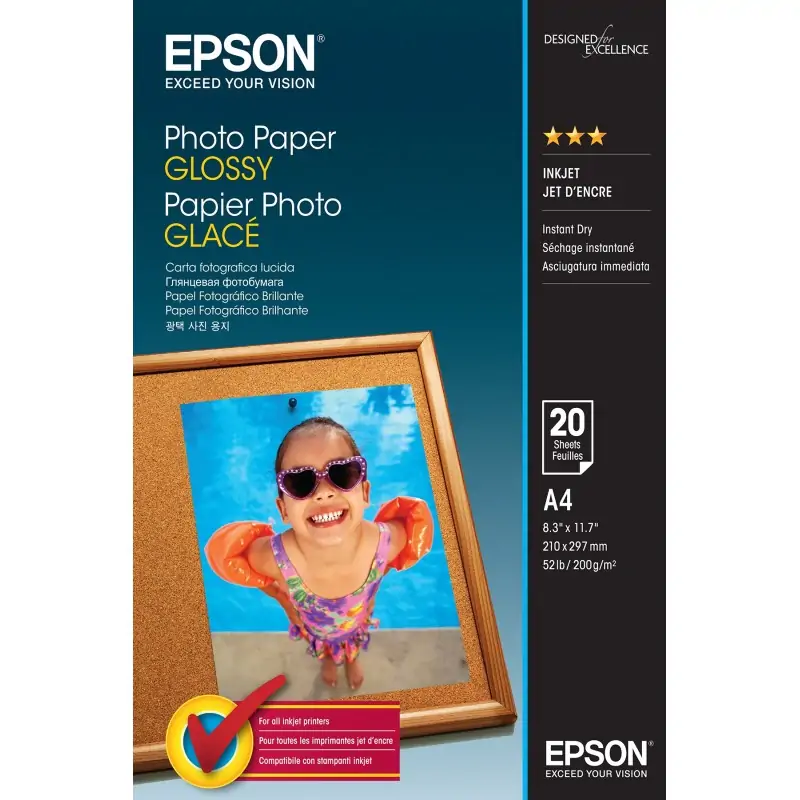 Epson Photo Paper Glossy - A4 20 Fogli