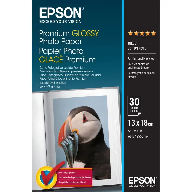 Epson Premium Glossy Photo Paper - 13x18cm 30 Fogli