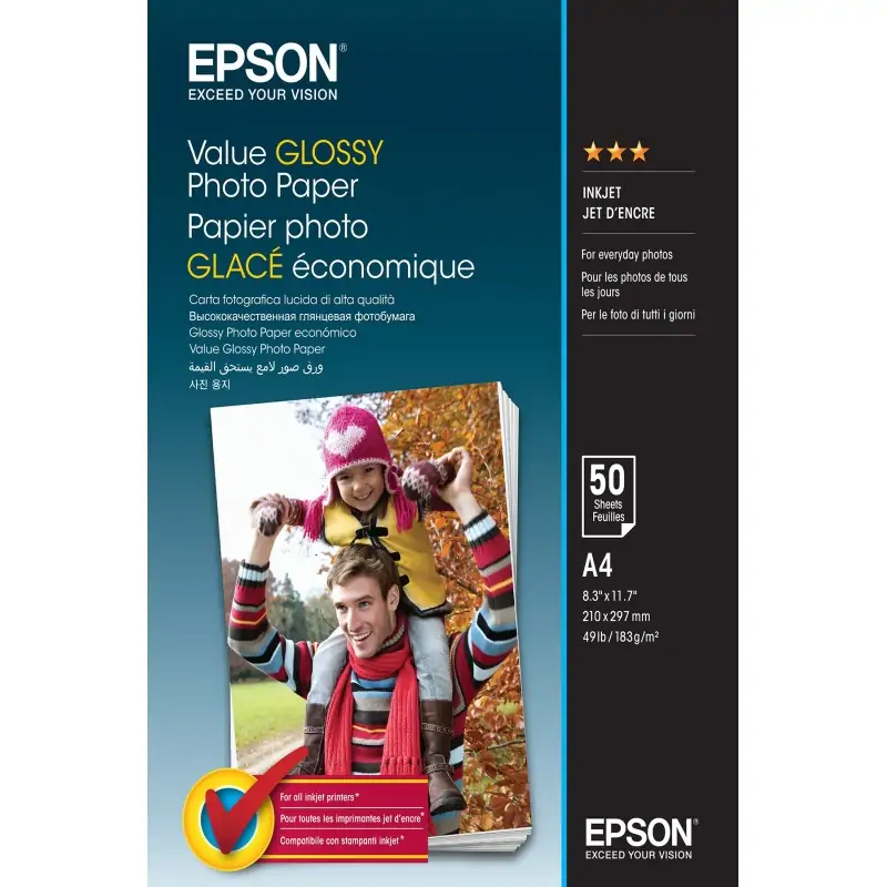 Epson Value Glossy Photo Paper - A4 50 Fogli