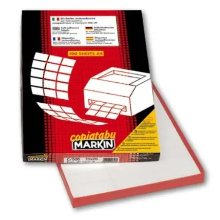 Markin C572 etichetta autoadesiva Rettangolo Permanente Bianco 3400 pz