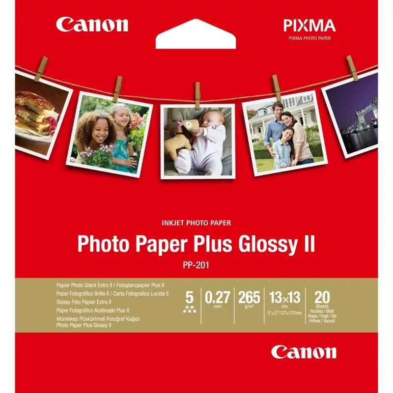 Image of Canon Carta fotografica Plus Glossy II PP-201 5x5" - 20 fogli