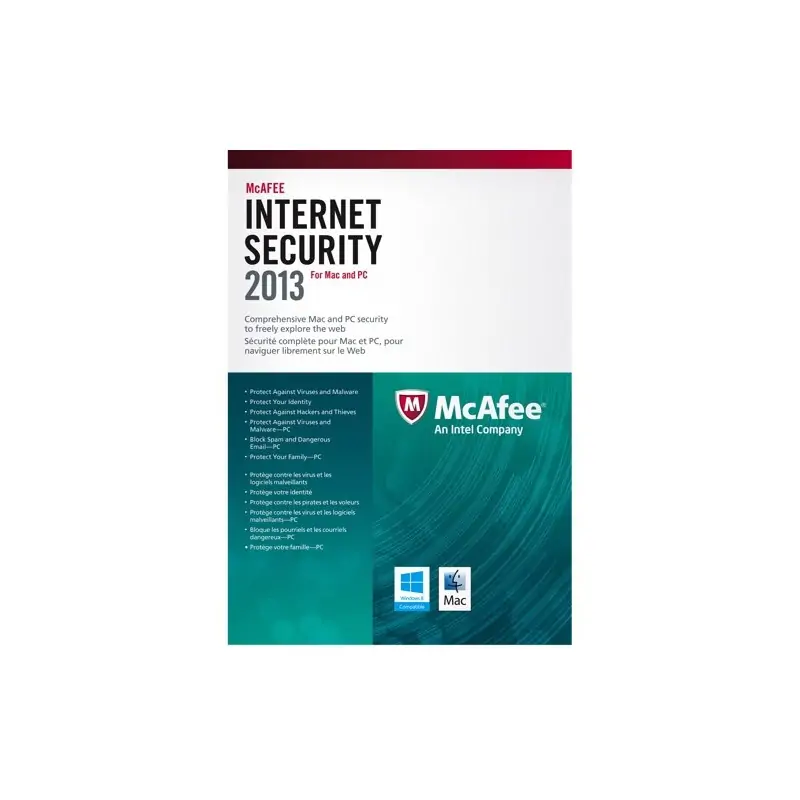 Image of McAfee Internet Security 2013. WIN, MAC, 1u Sicurezza antivirus 1 licenza/e