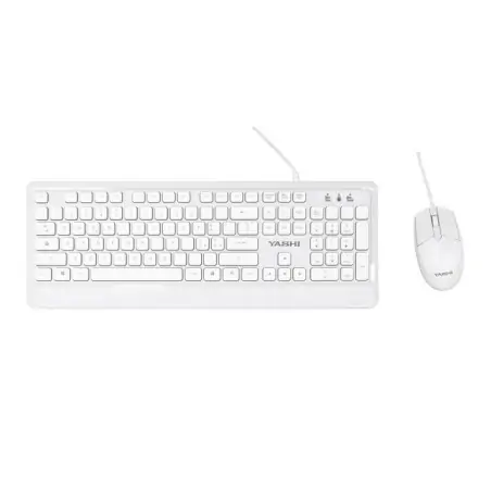 YASHI MY536 Tastatur Maus inklusive USB Weiß