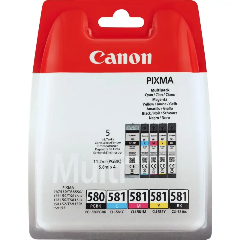 Image of Canon Confezione multipla di inchiostri PGI-580BK/CLI-581 BK/C/M/Y