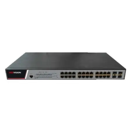 Hikvision DS-3E2528P switch di rete Gestito Gigabit Ethernet (10 100 1000) Supporto Power over Ethernet (PoE) Nero