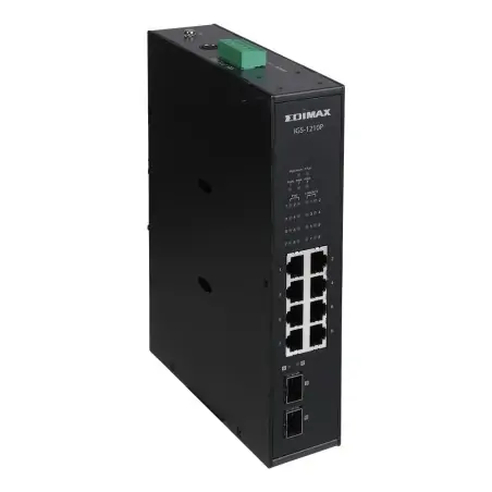 Edimax IGS-1210P Netzwerk-Switch Unmanaged Gigabit Ethernet (10 100 1000) Unterstützt Power over Ethernet (PoE) Schwarz