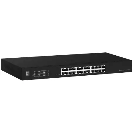LevelOne Switch 24x GE GEU-2431 19\" Rack Mount Kit Non gestito Gigabit Ethernet (10 100 1000) 1U Nero