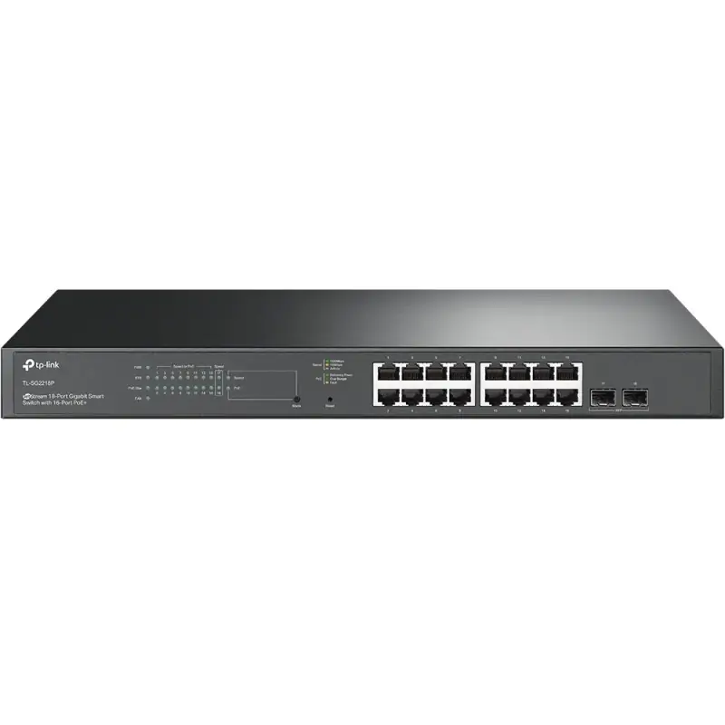 TP-Link JetStream TL-SG2218P switch di rete Gestito L2/L2+ Gigabit Ethernet (10/100/1000) Supporto Power over (PoE) 1U Nero