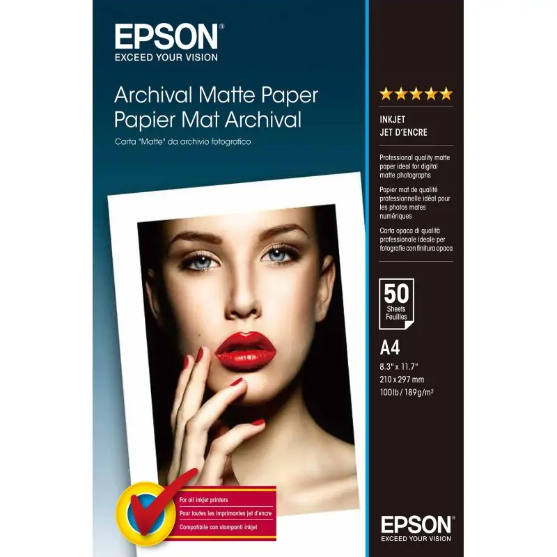 Epson Archival Matte Paper - A4 50 Fogli