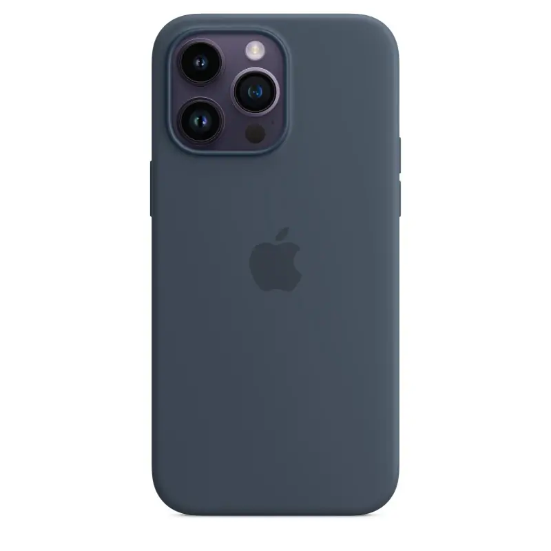 Image of Apple Custodia MagSafe in silicone per iPhone 14 Pro Max - Blu tempesta