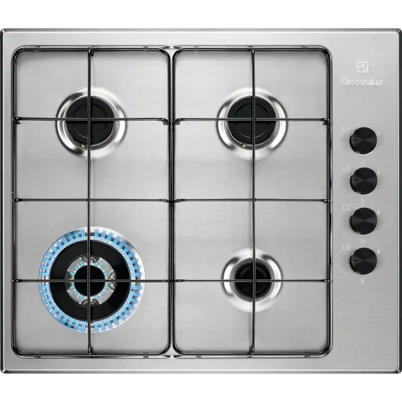 Image of Electrolux EGS6414X piano cottura Stainless steel Da incasso 60 cm Gas 4 Fornello(i)