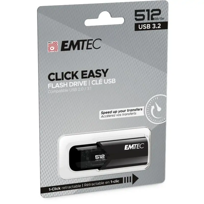 Image of Emtec B110 Click Easy 3.2 unità flash USB 512 GB tipo A Gen 2 (3.1 2) Nero