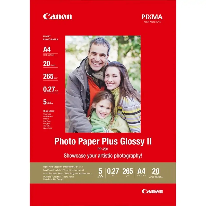 Image of Canon carta fotografica Plus Glossy II PP-201 A4 - 20 fogli