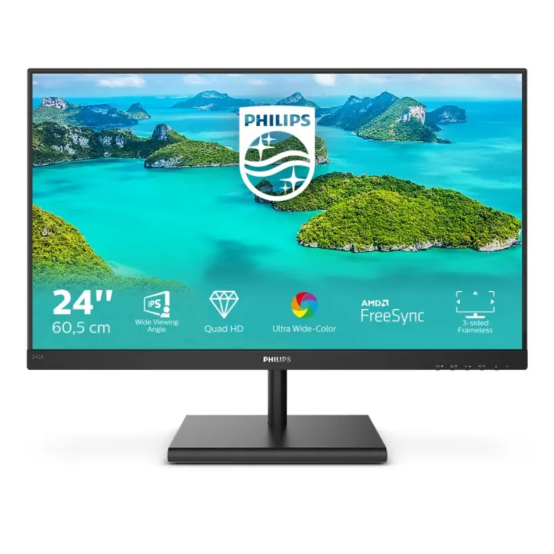 Philips E Line 245E1S/00 LED display 60.5 cm (23.8") 2560 x 1440 Pixel 2K Ultra HD LCD Nero