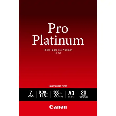 Canon Pro Platinum Fotopapier PT-101 A3 – 20 Blatt