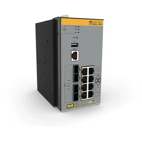 Allied Telesis AT-IE340-12GP-80 Managed L3 Gigabit Ethernet (10 100 1000) Unterstützt Power over Ethernet (PoE) Grau