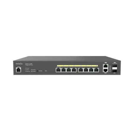 EnGenius ECS1112FP commutateur réseau Géré L2+ Gigabit Ethernet (10 100 1000) Connexion Ethernet, supportant l'alimentation via