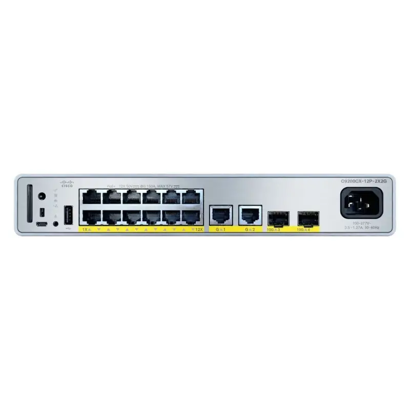 Cisco C9200CX-12P-2X2G-A switch di rete Gestito Gigabit Ethernet (10/100/1000) Supporto Power over (PoE)