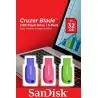 SanDisk Cruzer Blade 3x 32GB lecteur USB flash 32 Go USB Type-A 2.0 Bleu, Vert, Rose