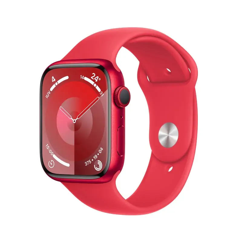 Image of Apple Watch Series 9 GPS Cassa 45m in Alluminio (PRODUCT)RED con Cinturino Sport Band - M/L