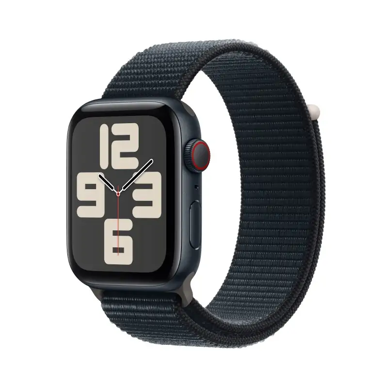 Image of Apple Watch SE GPS + Cellular Cassa 44mm in Alluminio Mezzanotte con Cinturino Sport Loop