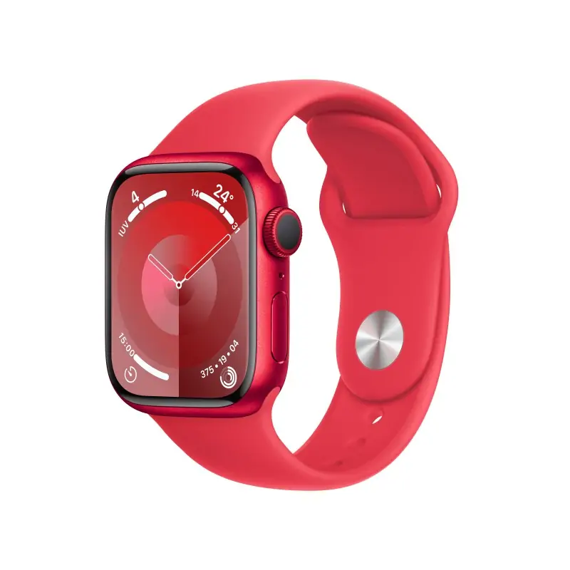 Image of Apple Watch Series 9 GPS Cassa 41m in Alluminio (PRODUCT)RED con Cinturino Sport Band - S/M