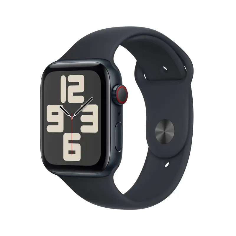 Image of Apple Watch SE GPS + Cellular Cassa 44mm in Alluminio Mezzanotte con Cinturino Sport - S/M