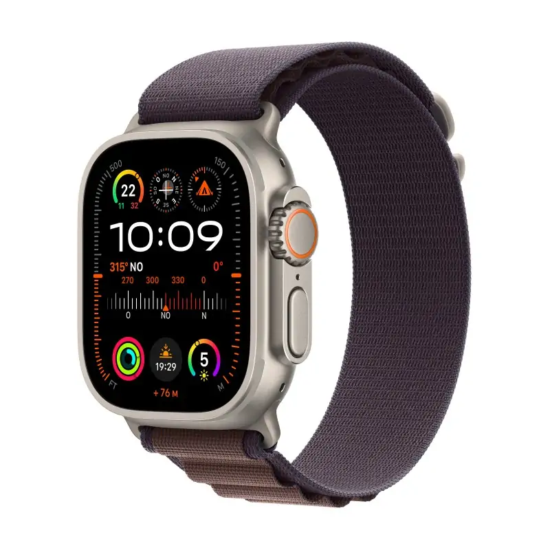 Apple Watch Ultra 2 GPS + Cellular, Cassa 49m in Titanio con Indigo Alpine Loop - Small