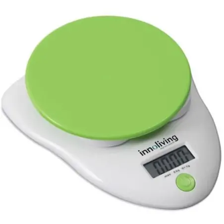 Innofit INN-126G escabeaux de cuisine Vert, Blanc Comptoir Balance de ménage électronique